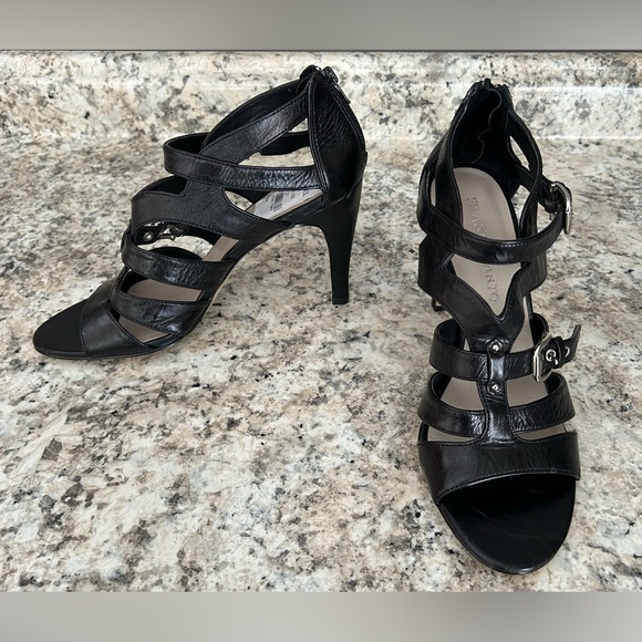 Franco Sarto Black Strappy Heels - Picture 3 of 13